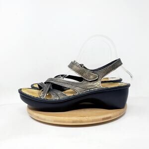 Naot Sandals Womens 39 Paris Gold Leather Strappy Wedge Comfort Shoes
